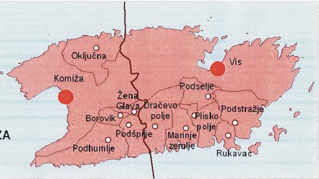 Otok Vis, Dalmacija, 77045m²