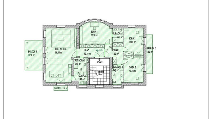 Vladimira Nazora, Tuškanac, 202m²